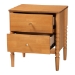 Baxton Studio Lucera Mid-Century Oak Brown 2-Drawer Bobbin Nightstand - MG9011-NT Oak-2DW-NS