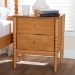 Baxton Studio Lucera Mid-Century Oak Brown 2-Drawer Bobbin Nightstand - MG9011-NT Oak-2DW-NS