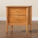 Baxton Studio Lucera Mid-Century Oak Brown 2-Drawer Bobbin Nightstand - MG9011-NT Oak-2DW-NS