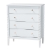 Baxton Studio Lucera Mid-Century White Bobbin Wood 4-Drawer Chest