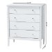Baxton Studio Lucera Mid-Century White Bobbin Wood 4-Drawer Chest - MG9011-White-4DW-Chest