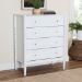Baxton Studio Lucera Mid-Century White Bobbin Wood 4-Drawer Chest - MG9011-White-4DW-Chest