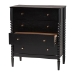 Baxton Studio Lucera Mid-Century Black Bobbin Wood 4-Drawer Chest - MG9011-Black-4DW-Chest