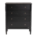 Baxton Studio Lucera Mid-Century Black Bobbin Wood 4-Drawer Chest - MG9011-Black-4DW-Chest