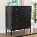 Baxton Studio Lucera Mid-Century Black Bobbin Wood 4-Drawer Chest - MG9011-Black-4DW-Chest