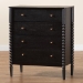 Baxton Studio Lucera Mid-Century Black Bobbin Wood 4-Drawer Chest - MG9011-Black-4DW-Chest