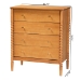 Baxton Studio Lucera Mid-Century Oak Brown Bobbin Wood 4-Drawer Chest - MG9011-NT Oak-4DW-Chest