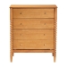 Baxton Studio Lucera Mid-Century Oak Brown Bobbin Wood 4-Drawer Chest - MG9011-NT Oak-4DW-Chest