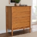 Baxton Studio Lucera Mid-Century Oak Brown Bobbin Wood 4-Drawer Chest - MG9011-NT Oak-4DW-Chest