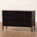Baxton Studio Lucera Mid-Century Black Bobbin Wood 6-Drawer Dresser - MG9011-Black-6DW-Dresser