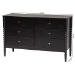 Baxton Studio Lucera Mid-Century Black Bobbin Wood 6-Drawer Dresser - MG9011-Black-6DW-Dresser