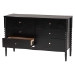 Baxton Studio Lucera Mid-Century Black Bobbin Wood 6-Drawer Dresser - MG9011-Black-6DW-Dresser