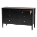 Baxton Studio Lucera Mid-Century Black Bobbin Wood 6-Drawer Dresser - MG9011-Black-6DW-Dresser