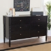 Baxton Studio Lucera Mid-Century Black Bobbin Wood 6-Drawer Dresser - MG9011-Black-6DW-Dresser