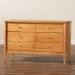 Baxton Studio Lucera Mid-Century Oak Brown Bobbin Wood 6-Drawer Dresser - MG9011-NT Oak-6DW-Dresser