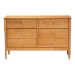 Baxton Studio Lucera Mid-Century Oak Brown Bobbin Wood 6-Drawer Dresser - MG9011-NT Oak-6DW-Dresser
