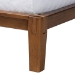 Baxton Studio Mariette Japandi Dark Grey Teddy Fabric and Walnut Brown Wood Queen Bed - BBT61242-XD841-26 Dark Grey/Walnut-Queen