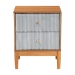 Baxton Studio Taylin Mid-Century Grey Corduroy and Oak Brown Wood 2-Drawer Nightstand - MG9012-Grey-HC1315-16/NT-Oak-2DW-NS