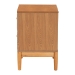 Baxton Studio Taylin Mid-Century Grey Corduroy and Oak Brown Wood 2-Drawer Nightstand - MG9012-Grey-HC1315-16/NT-Oak-2DW-NS