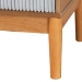 Baxton Studio Taylin Mid-Century Grey Corduroy and Oak Brown Wood 2-Drawer Nightstand - MG9012-Grey-HC1315-16/NT-Oak-2DW-NS