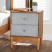 Baxton Studio Taylin Mid-Century Grey Corduroy and Oak Brown Wood 2-Drawer Nightstand - MG9012-Grey-HC1315-16/NT-Oak-2DW-NS