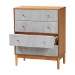 Baxton Studio Taylin Mid-Century Grey Corduroy and Oak Brown Wood 4-Drawer Chest - MG9012-Grey-HC1315-16/NT-Oak-4DW-Chest
