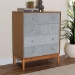 Baxton Studio Taylin Mid-Century Grey Corduroy and Oak Brown Wood 4-Drawer Chest - MG9012-Grey-HC1315-16/NT-Oak-4DW-Chest