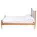 Baxton Studio Taylin Mid-Century Grey Corduroy and Oak Brown Wood Queen Bed - MG0243-Grey-HC1315-16/NT-Oak-Queen