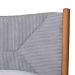 Baxton Studio Taylin Mid-Century Grey Corduroy and Oak Brown Wood Queen Bed - MG0243-Grey-HC1315-16/NT-Oak-Queen