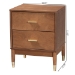 Baxton Studio Mandolin Mid-Century Ash Walnut Wood 2-Drawer Nightstand - MG9010-Ash Walnut/Gold-2DW-NS
