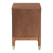 Baxton Studio Mandolin Mid-Century Ash Walnut Wood 2-Drawer Nightstand - MG9010-Ash Walnut/Gold-2DW-NS