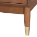 Baxton Studio Mandolin Mid-Century Ash Walnut Wood 2-Drawer Nightstand - MG9010-Ash Walnut/Gold-2DW-NS
