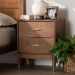 Baxton Studio Mandolin Mid-Century Ash Walnut Wood 2-Drawer Nightstand - MG9010-Ash Walnut/Gold-2DW-NS