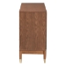Baxton Studio Mandolin Mid-Century Ash Walnut Wood 6-Drawer Dresser - MG9010-Ash Walnut/Gold-6DW-Dresser