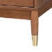 Baxton Studio Mandolin Mid-Century Ash Walnut Wood 6-Drawer Dresser - MG9010-Ash Walnut/Gold-6DW-Dresser