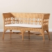 bali & pari Oxford Bohemian Light Honey Rattan Dining Bench with Armrests - Oxford-Light Honey Rattan-Arm-Bench