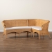 bali & pari Tamara Bohemian Light Honey Rattan 2-Piece Dining Nook Bench Set - Tamara-Light Honey Rattan-2PC Bench Set