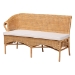 bali & pari Tamara Bohemian Light Honey Rattan 2-Piece Dining Nook Bench Set - Tamara-Light Honey Rattan-2PC Bench Set