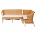 bali & pari Tamara Bohemian Light Honey Rattan 2-Piece Dining Nook Bench Set - Tamara-Light Honey Rattan-2PC Bench Set
