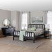 Baxton Studio Braith Farmhouse Black Spindle Wood King Size 4-Piece Bedroom Set with Two Nightstands - Christina-Black-4PC King Bedroom Set