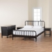 Baxton Studio Braith Farmhouse Black Spindle Wood King Size 4-Piece Bedroom Set with Two Nightstands - Christina-Black-4PC King Bedroom Set