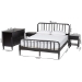 Baxton Studio Braith Farmhouse Black Spindle Wood King Size 4-Piece Bedroom Set with Two Nightstands - Christina-Black-4PC King Bedroom Set