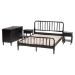 Baxton Studio Braith Farmhouse Black Spindle Wood King Size 4-Piece Bedroom Set with Two Nightstands - Christina-Black-4PC King Bedroom Set