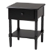 Baxton Studio Braith Farmhouse Black Spindle Wood King Size 4-Piece Bedroom Set with Two Nightstands - Christina-Black-4PC King Bedroom Set