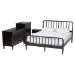 Baxton Studio Braith Farmhouse Black Spindle Wood King Size 4-Piece Bedroom Set