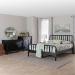 Baxton Studio Braith Farmhouse Black Spindle Wood King Size 4-Piece Bedroom Set - SW8620-Black-4PC King Bedroom Set