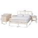Baxton Studio Braith Farmhouse Ivory Spindle Wood King Size 4-Piece Bedroom Set with Two Nightstands - Christina-Ivory-4PC King Bedroom Set