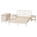 Baxton Studio Braith Farmhouse Ivory Spindle Wood King Size 4-Piece Bedroom Set with Two Nightstands - Christina-Ivory-4PC King Bedroom Set
