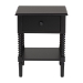Baxton Studio Braith Farmhouse Black Spindle Wood 1-Drawer Nightstand - SW8000-88NS-Black-NS