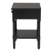 Baxton Studio Braith Farmhouse Black Spindle Wood 1-Drawer Nightstand - SW8000-88NS-Black-NS